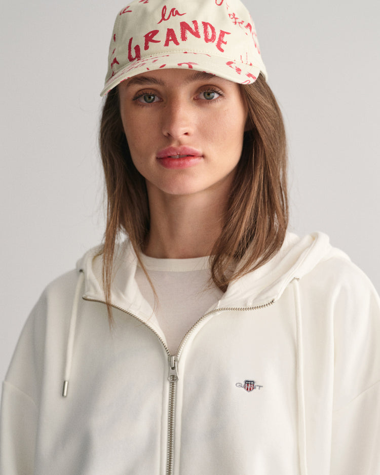 Bluza damska z kapturem relaxed fit biała