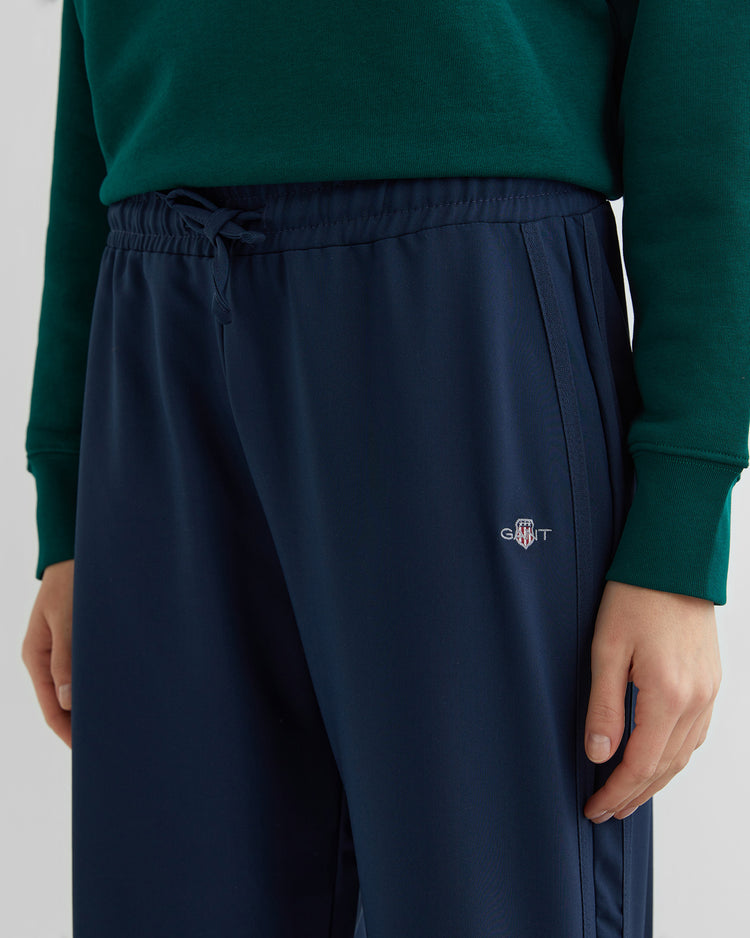 Damskie granatowe spodnie dresowe regular fit