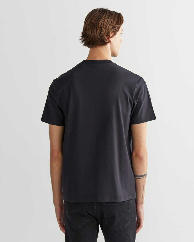 T-shirt męski z nadrukiem regular fit czarny