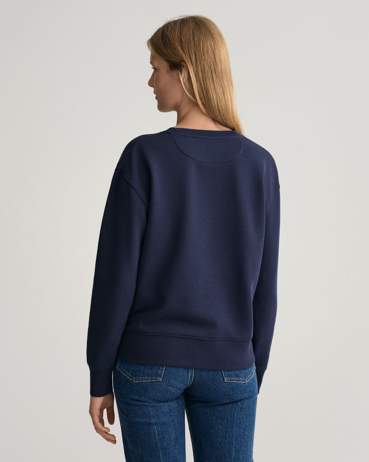 Bluza damska z nadrukiem i okrągłym kołnierzykiem relaxed fit