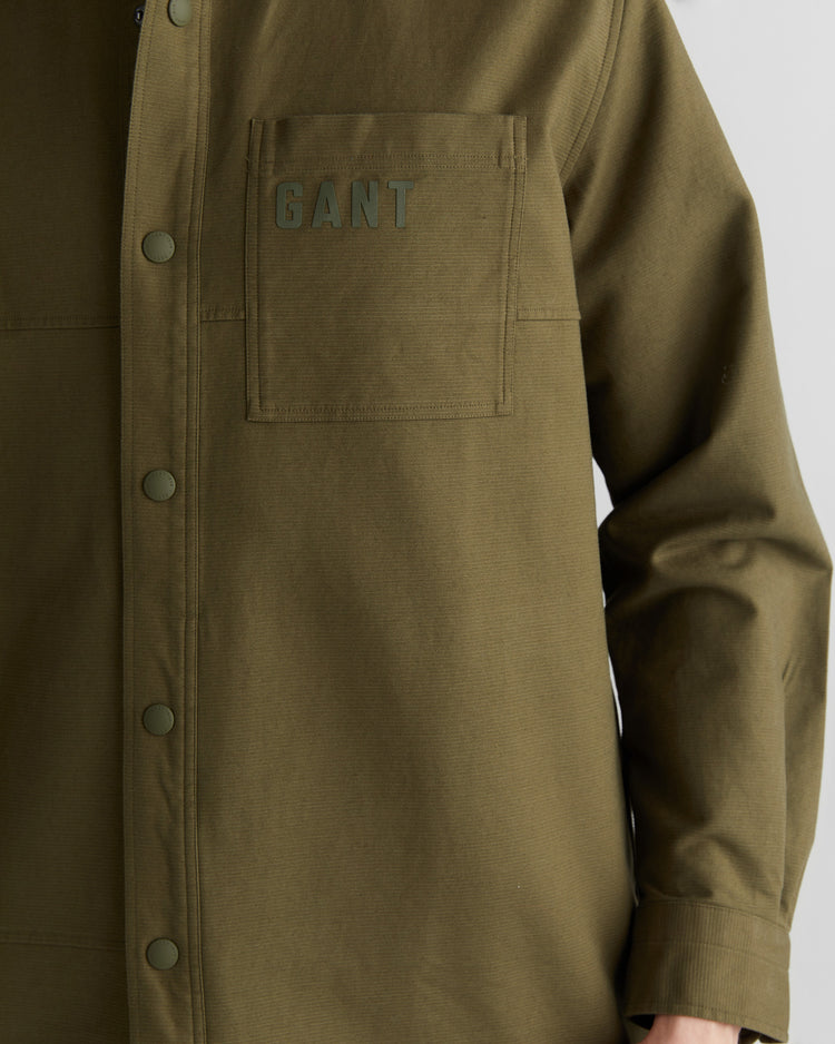 Koszula męska z nadrukiem z długim rękawem oversize fit zielona