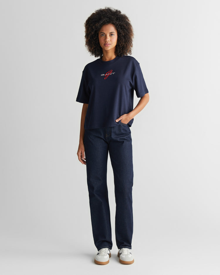 Koszulka damska z nadrukiem z krótkim rękawem relaxed fit