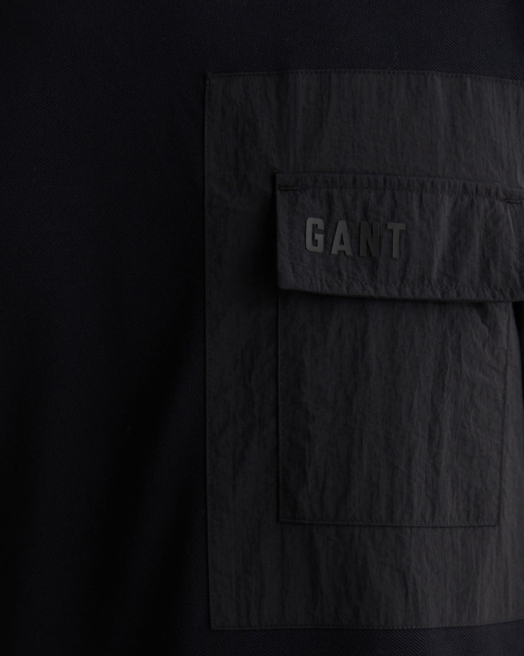 T-shirt męski z nadrukiem z okrągłym kołnierzykiem relaxed fit czarny