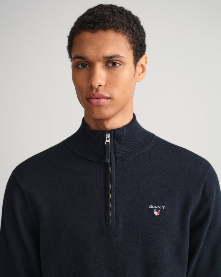 Klasyczny sweter bawełniany rozpinany do połowy