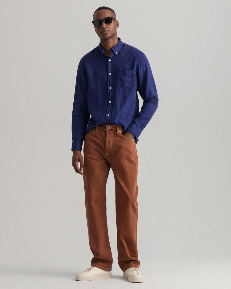 Koszula męska z długim rękawem regular fit granatowa