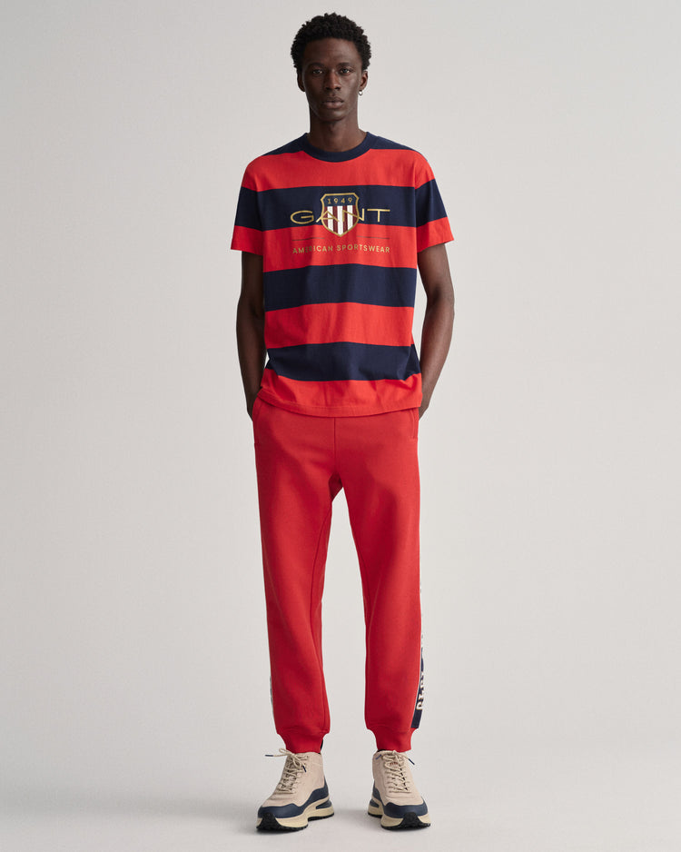 Męski T-shirt w szerokie pasy