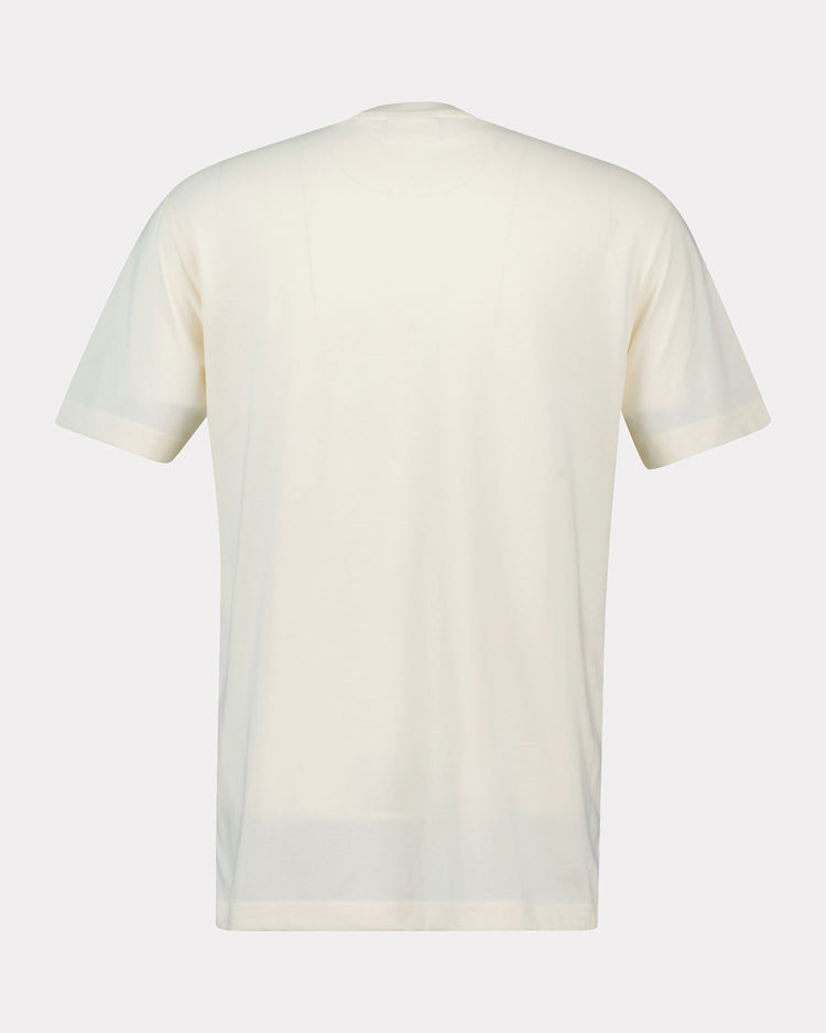 Bawełniany t-shirt męski z nadrukiem okrągły kołnierzyk regular fit