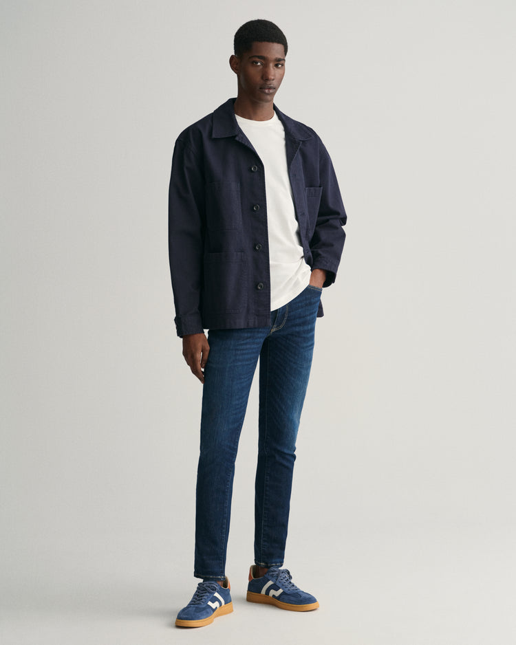 Spodnie jeansowe męskie extra slim fit granatowe