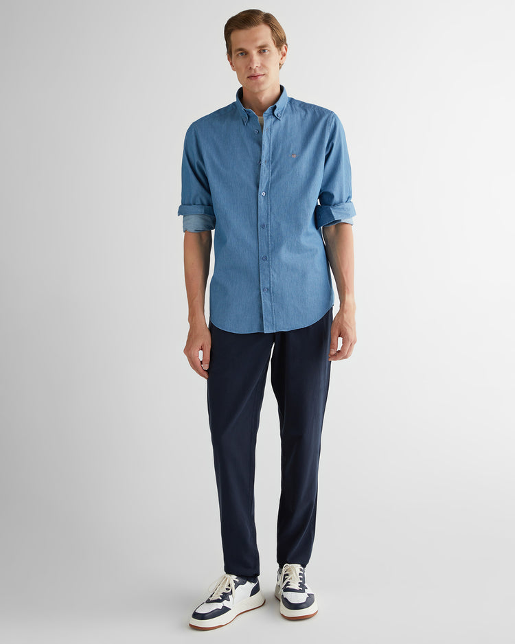 Koszula męska z długim rękawem regular fit niebieska