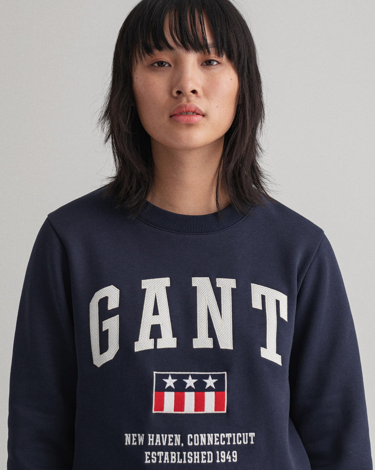 Damska bluza z nadrukiem z okrągłym dekoltem