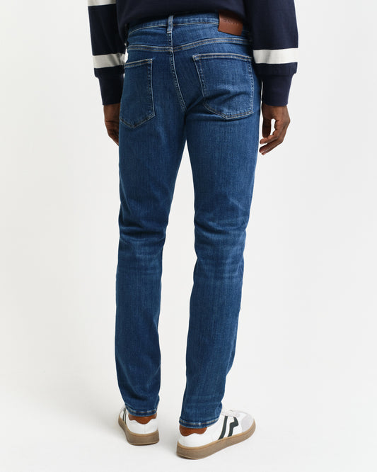 Spodnie jeansowe męskie extra slim fit niebieskie