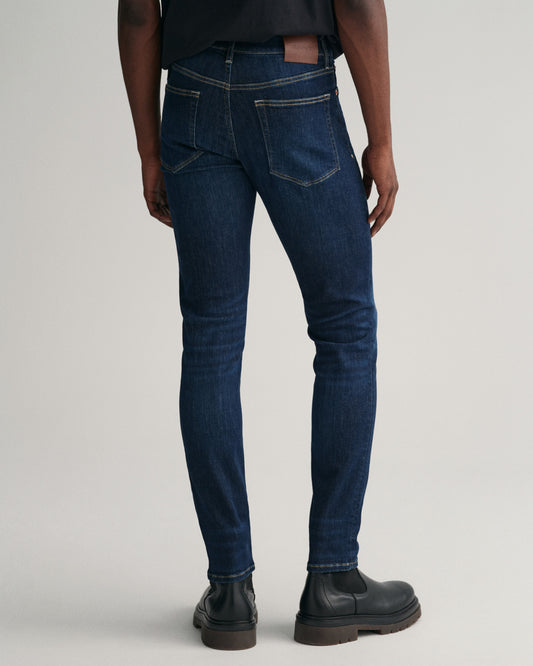 Spodnie jeansowe męskie extra slim fit granatowe