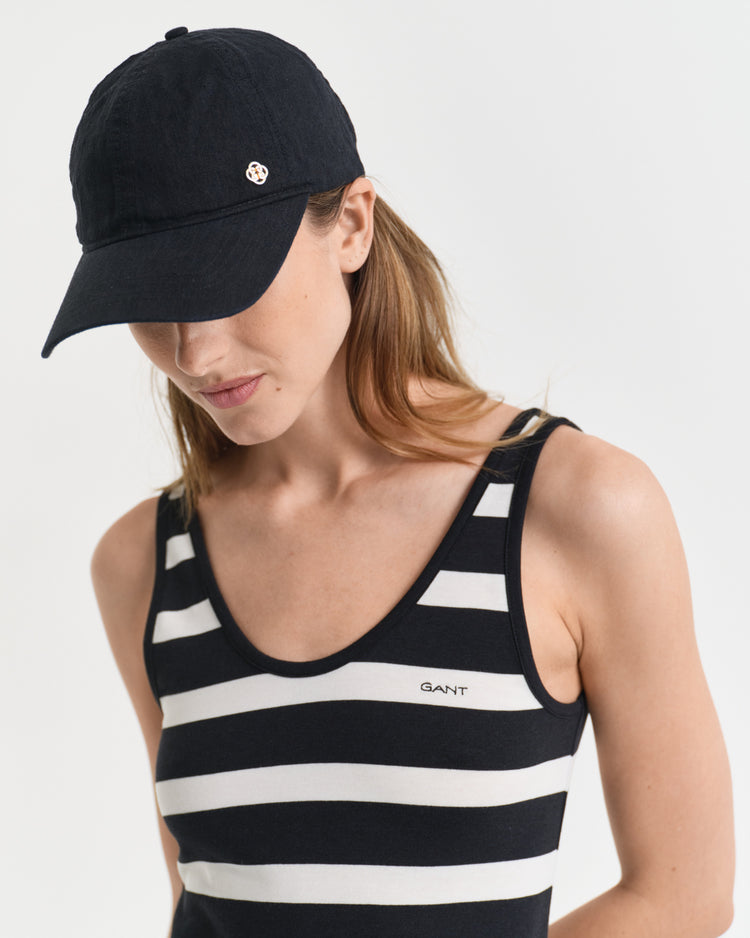 Sukienka dżersejowa midi z topem na ramiączkach w paski