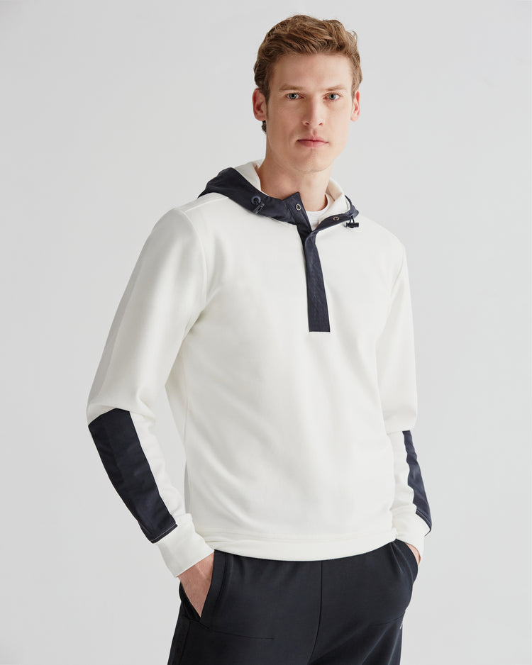 Bluza męska z kapturem kremowa