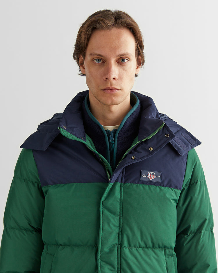 Kurtka męska z kapturem regular fit zielona