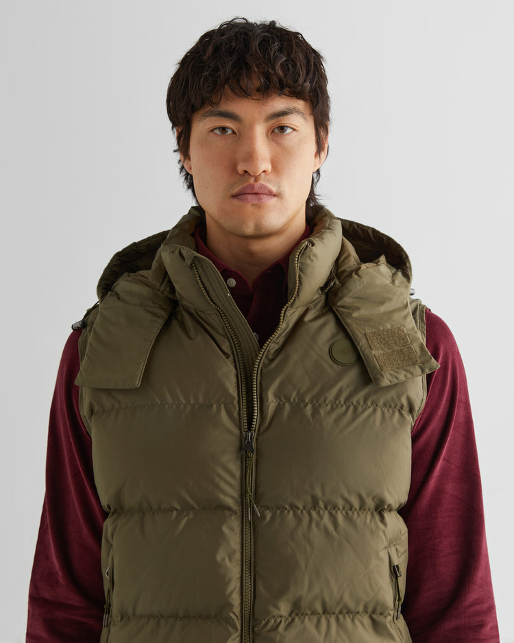 Bezrękawnik męski z kapturem regular fit zielony