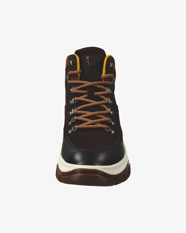 Buty zimowe męskie z nadrukiem brązowe