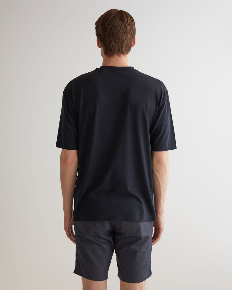 T-shirt męski z nadrukiem i okrągłym kołnierzykiem oversize fit