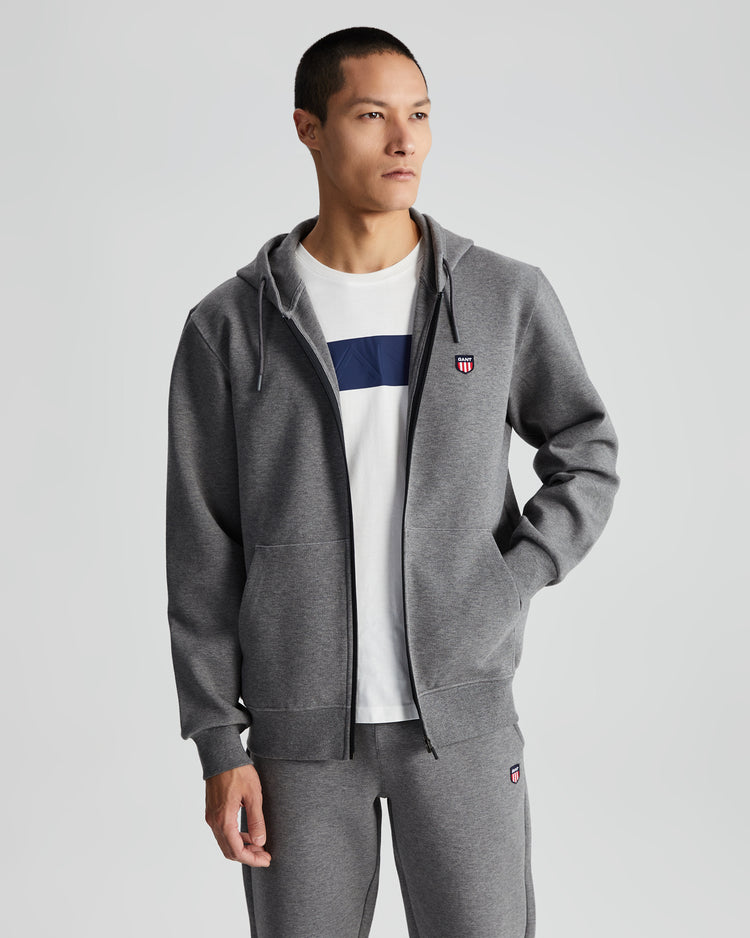 Bluza męska z kapturem regular fit szara