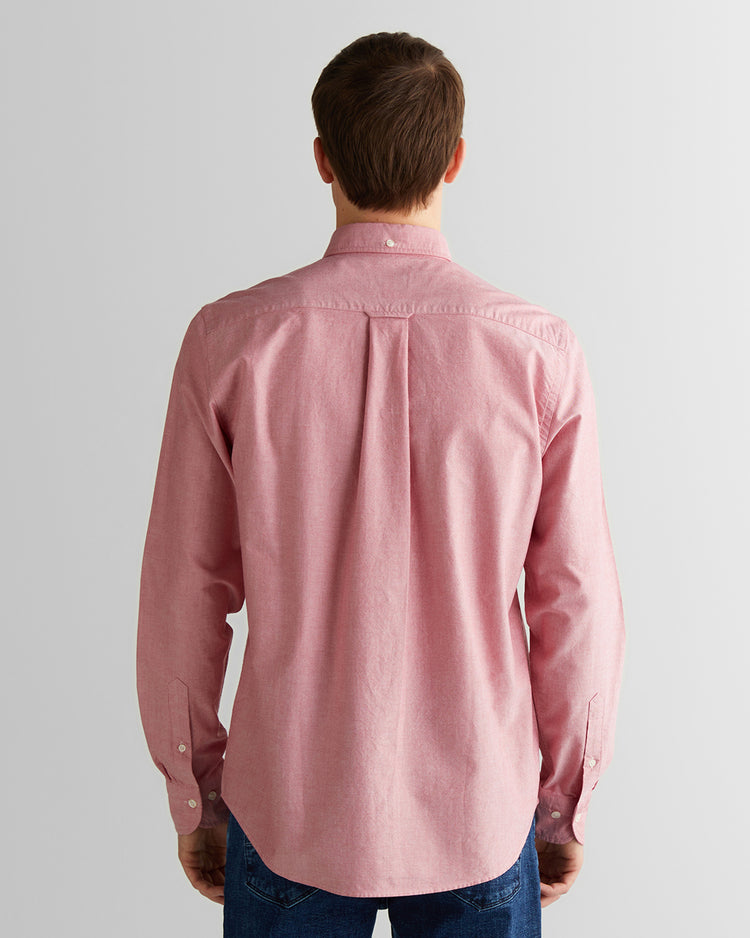 Koszula męska z długim rękawem regular fit czerwona