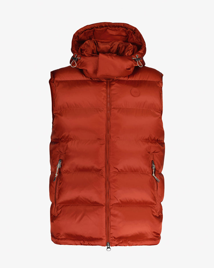 Bezrękawniki męskie z kapturem regular fit czerwone