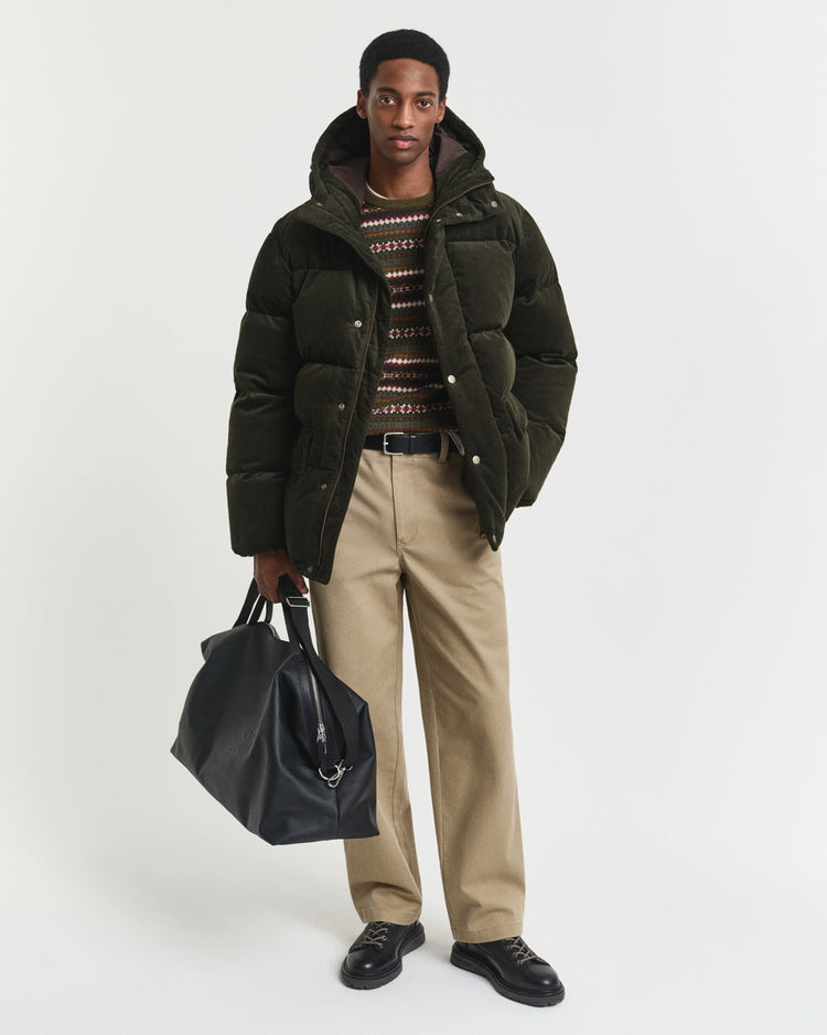 Sweter męski z okrągłym kołnierzykiem regular fit zielony