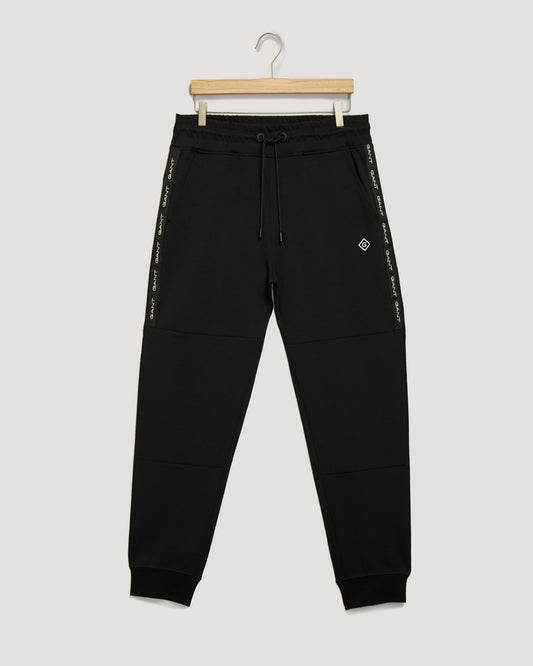 Spodnie dresowe męskie z nadrukiem czarne