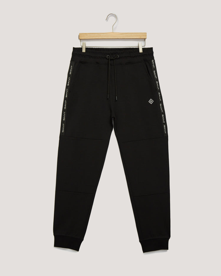 Spodnie dresowe męskie z nadrukiem czarne