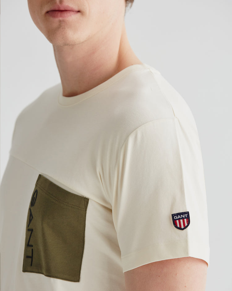 T-shirt męski z nadrukiem z okrągłym kołnierzykiem regular fit