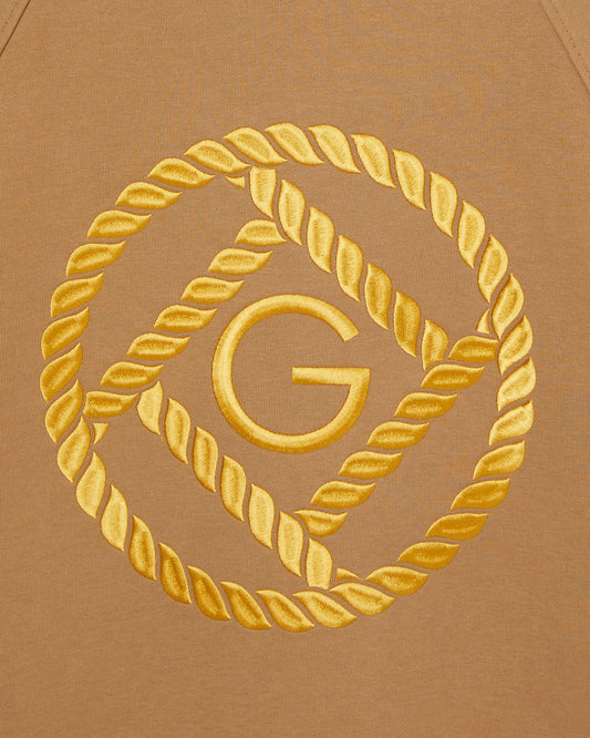 Bluza damska z nadrukiem i długim rękawem relaxed fit brązowa