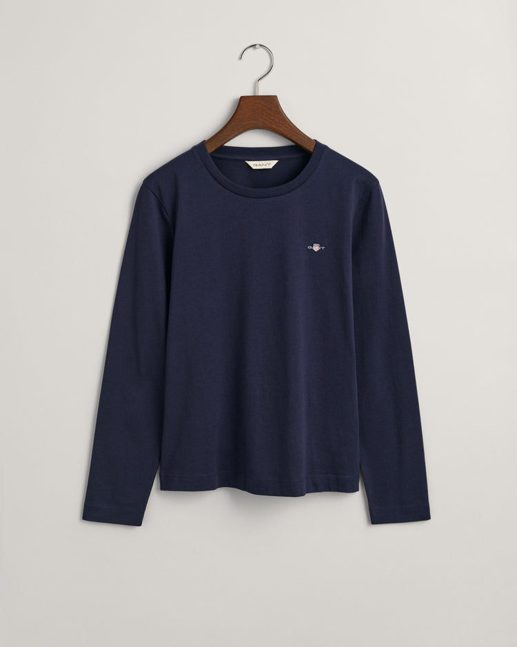 Koszulka damska z długim rękawem i okrągłym dekoltem regular fit