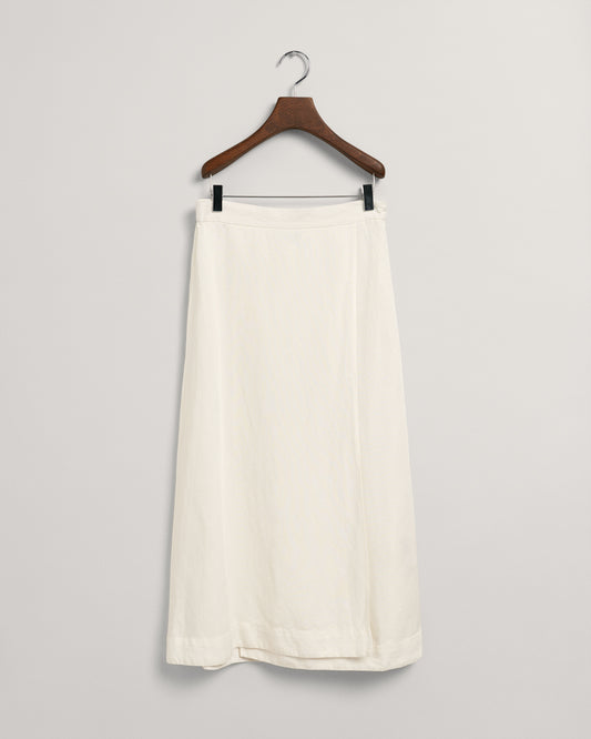 Spódnica midi z lnu i wiskozy