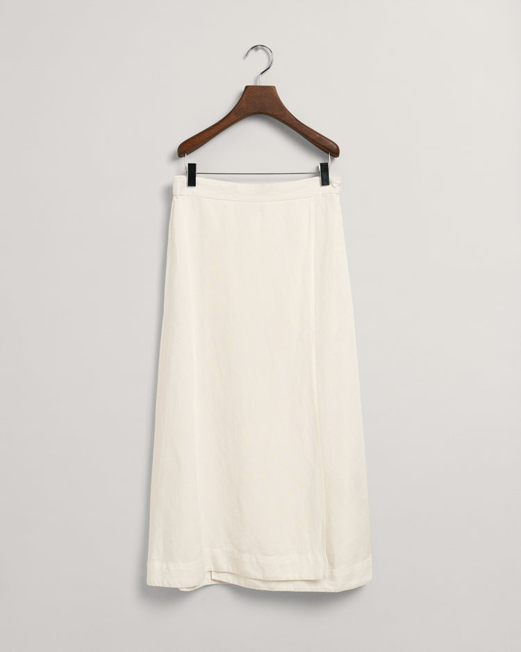 Spódnica midi z lnu i wiskozy