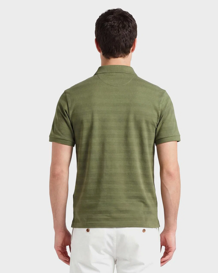 Bawełniane polo męskie w paski z krótkim rękawem regular fit