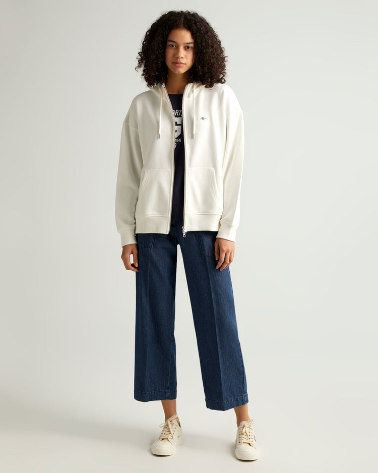 Bluza damska z nadrukiem z zamkiem z długim rękawem relaxed fit