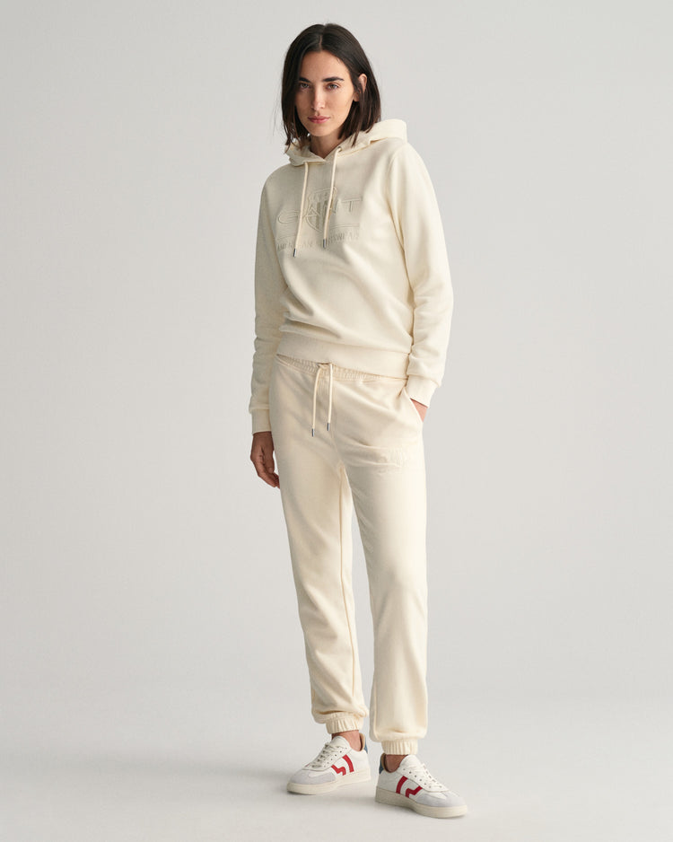 Spodnie dresowe damskie regular fit białe