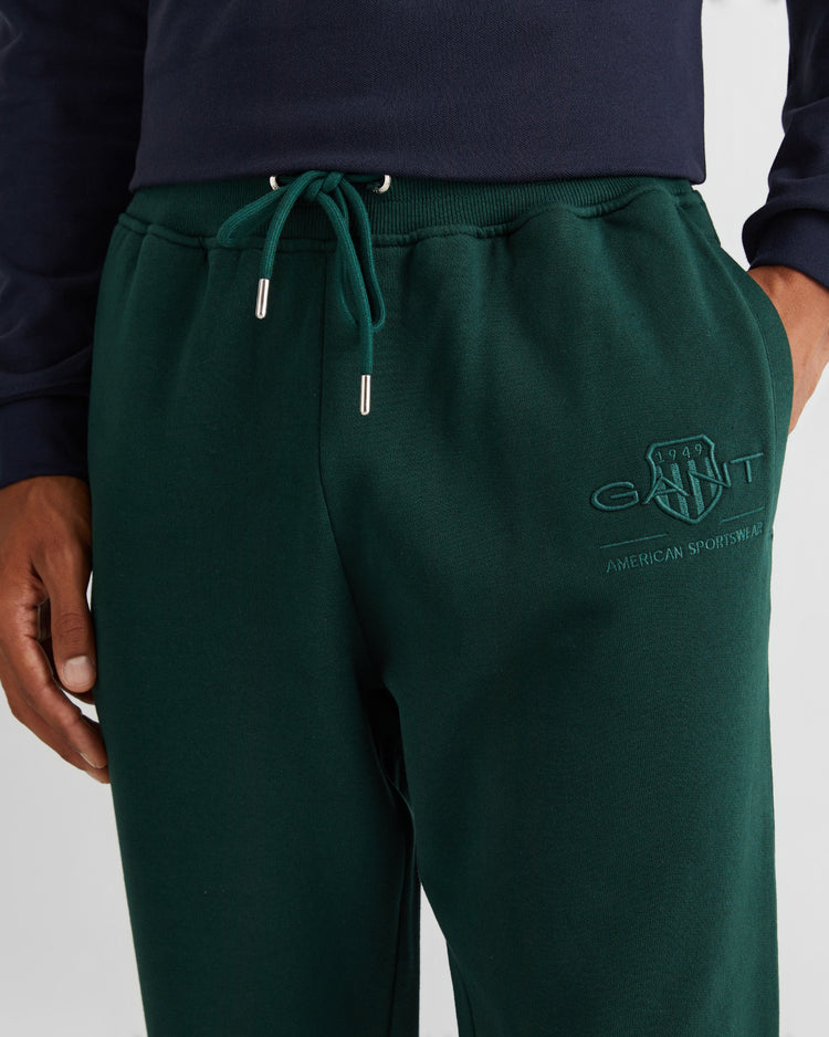 Bawełniane spodnie dresowe męskie regular fit zielone