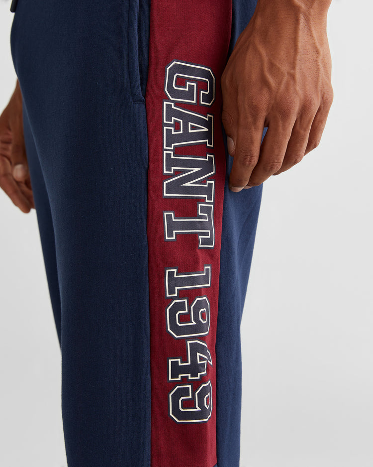 Bawełniane spodnie dresowe męskie z nadrukiem regular fit