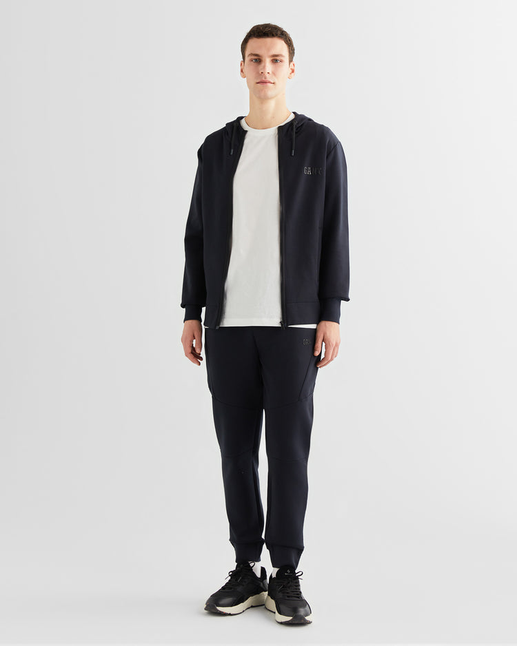 Bluza męska z nadrukiem z zamkiem z długim rękawem relaxed fit czarna