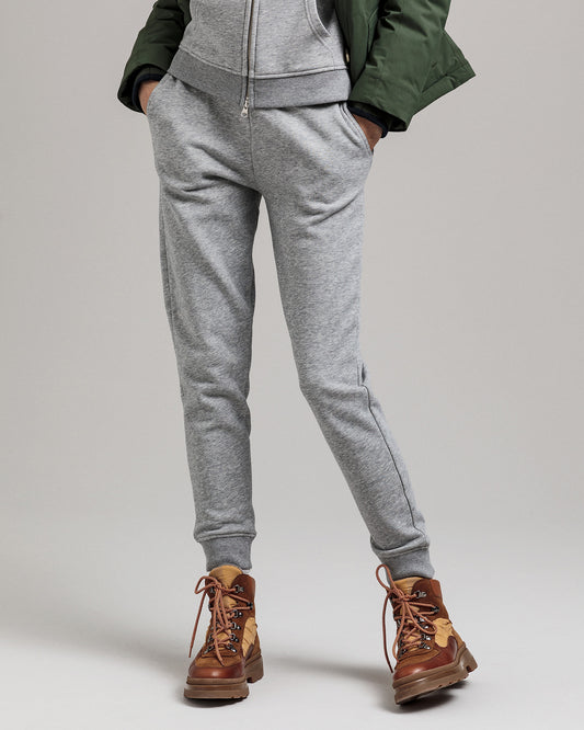 Spodnie dresowe damskie slim fit szare