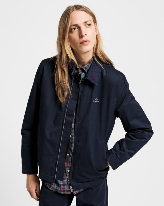 Bawełniana kurtka męska z zamkiem granatowa