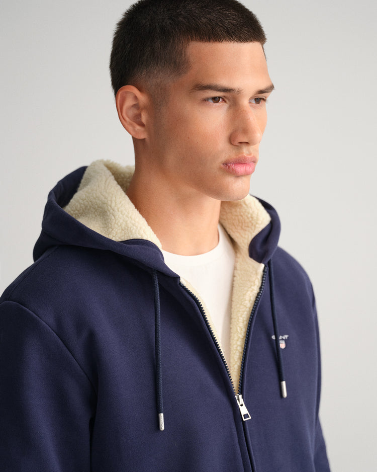 Męska granatowa bluza z kapturem regular fit