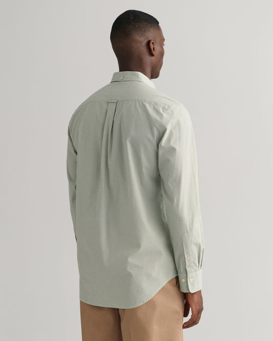 Bawełniana koszula męska w paski z długim rękawem regular fit