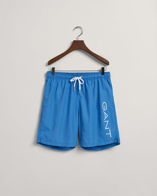 Szorty kąpielowe męskie z nadrukiem regular fit niebieskie