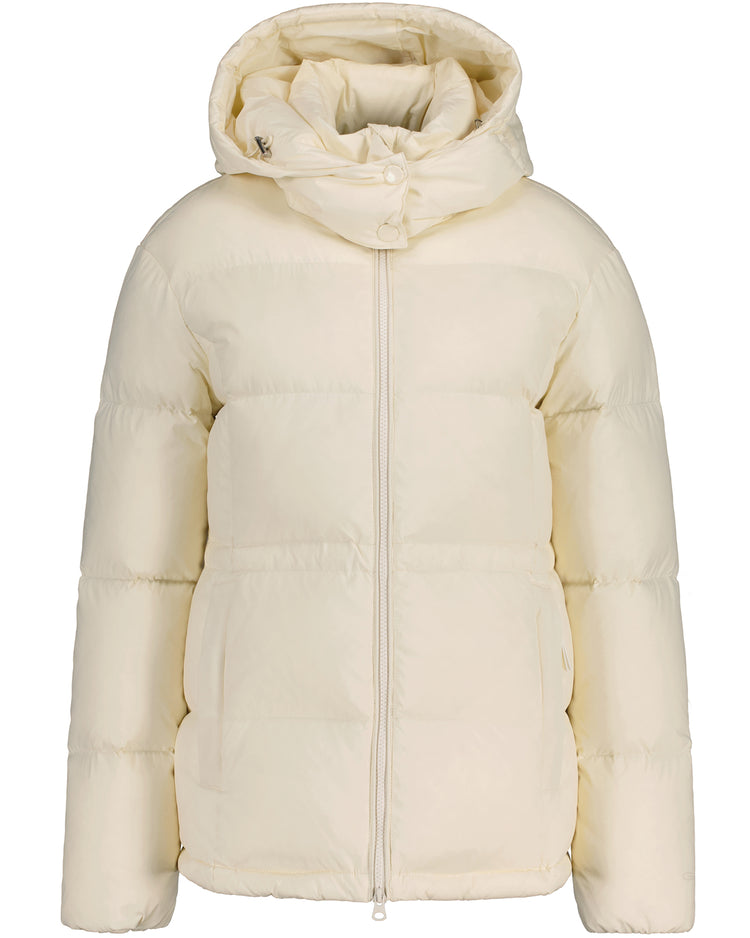 Kurtka damska z kapturem regular fit kremowa