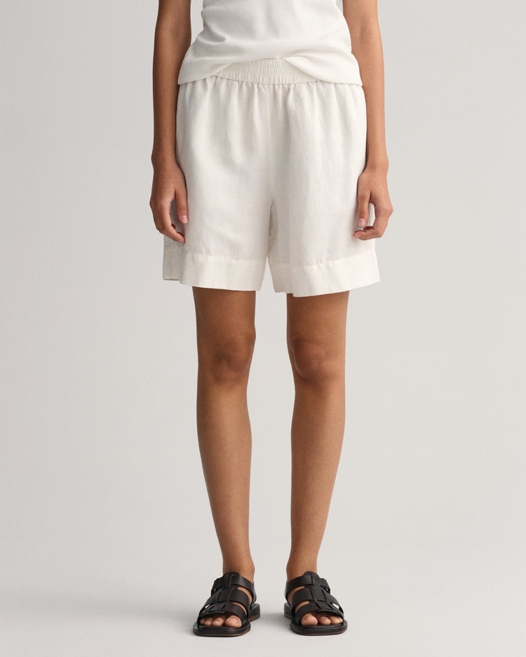 Niezapinane szorty z lnu i wiskozy