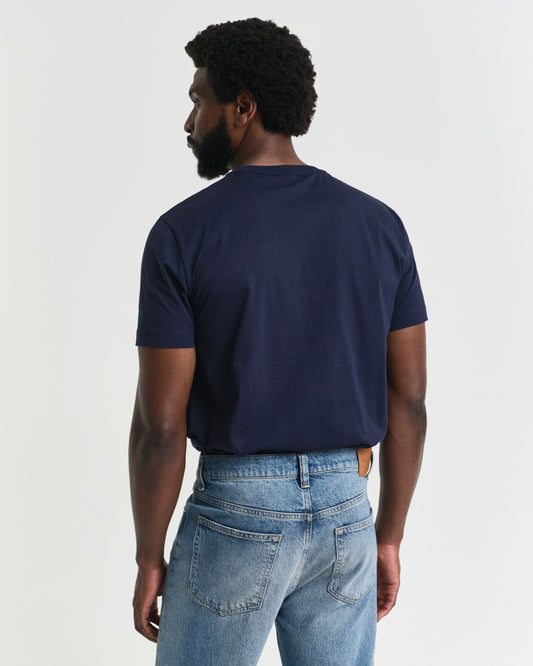 T-shirt męski z nadrukiem i okrągłym kołnierzykiem regular fit