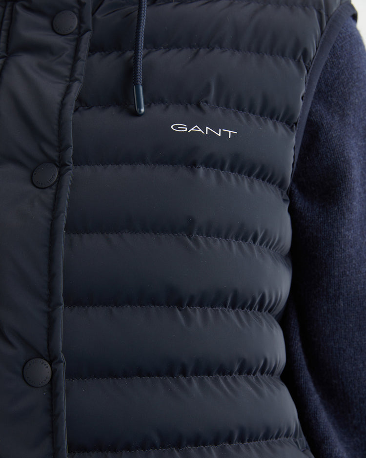 Bezrękawnik damski z kapturem regular fit granatowy