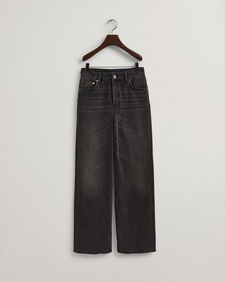 Spodnie jeansowe damskie relaxed fit czarne