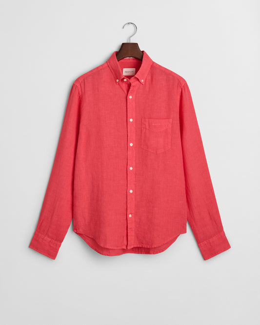 Koszula męska z długim rękawem regular fit różowa